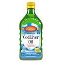 Carlson - Cod Liver Oil 1100 mg Omega-3s Plus Βιταμίνες A & D3, Wild Caught Norwegian Arctic, Sustainablely Sourced Nordic Fish Oil Liquid, Lemon, 500 mL (16.9 Fl Oz)