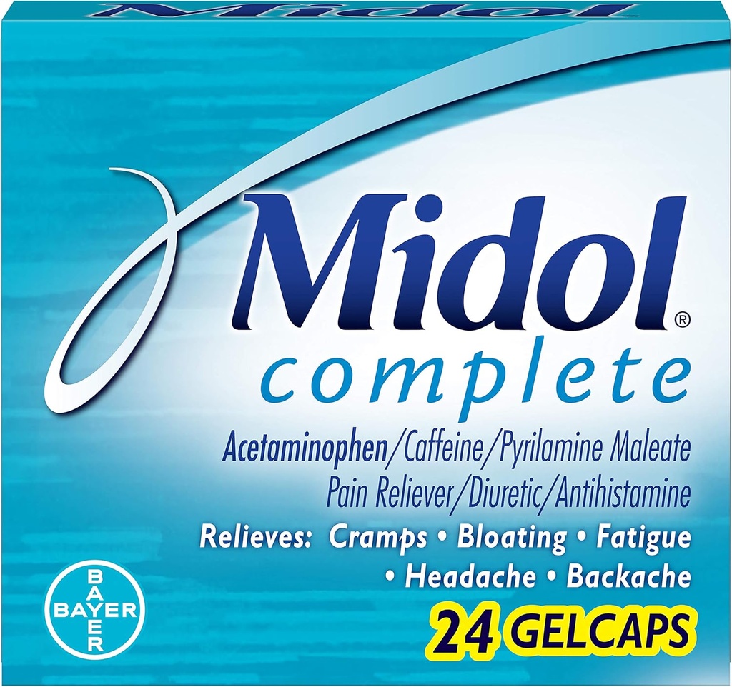 Midol Menstrl Glcap Size 24s Midol Maximum Strength Menstrual Complete Pain Relief