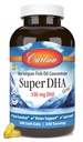 Carlson Super DHA Gems - 500 mg DHA Συμπληρώματα, 640 mg Λιπαρά Οξέα, Νορβηγικό Πυκνό ιχθυέλαιο, Wild-Caught, Βιώσιμα πηγασμένα κάψουλες ιχθυελαίου, 240 Softgels