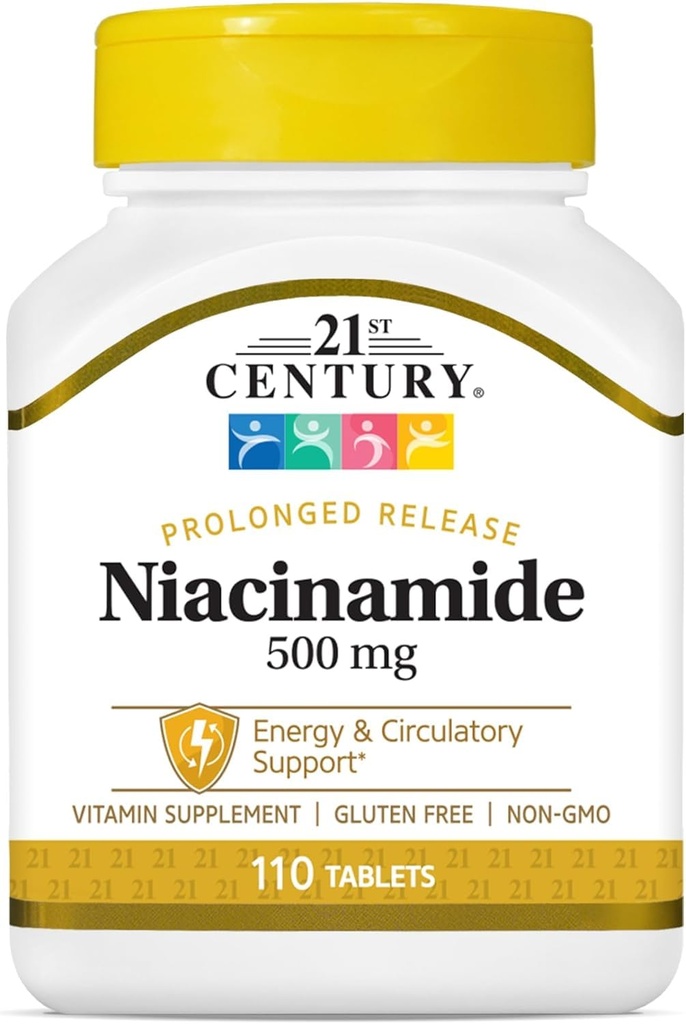 21st Century Niacinamide 500 mg Tabletισκία παρατεταμένης αποδέσμευσης - 110 ct, Συσκευασία των 2