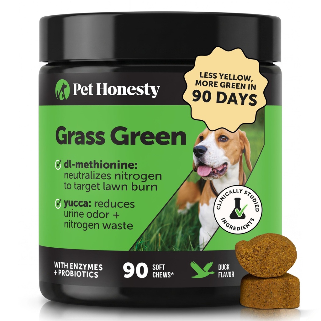 Grass Green Dog Chews - Ουδέτερο ούρων για χλοοτάπητα, σκύλου Pee Grass Helps Yard Stay Green Dressing Burn Spots with Probiotics & Enzymes (Duck)
