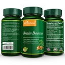 Natrition Brain Booster - Ginkgo Biloba, Turmeric, Cistanche Tubulosa, Fo-ti Extract Blend - Φυσική αντιοξειδωτική υποστήριξη για τη λειτουργία του εγκεφάλου - Καθαρότητα, εστίαση και ενίσχυση μνήμης - 90 κάψουλες λαχανικών