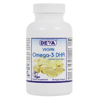 DEVA Vegan Omega-3 DHA συμπλήρωμα, μία φορά την ημέρα Softgel 200 MG, Carragenan δωρεάν, Ζελατίνη δωρεάν, μη ψάρια, Algae Oil, Omega-3 λιπαρά οξέα - 90 Softgels