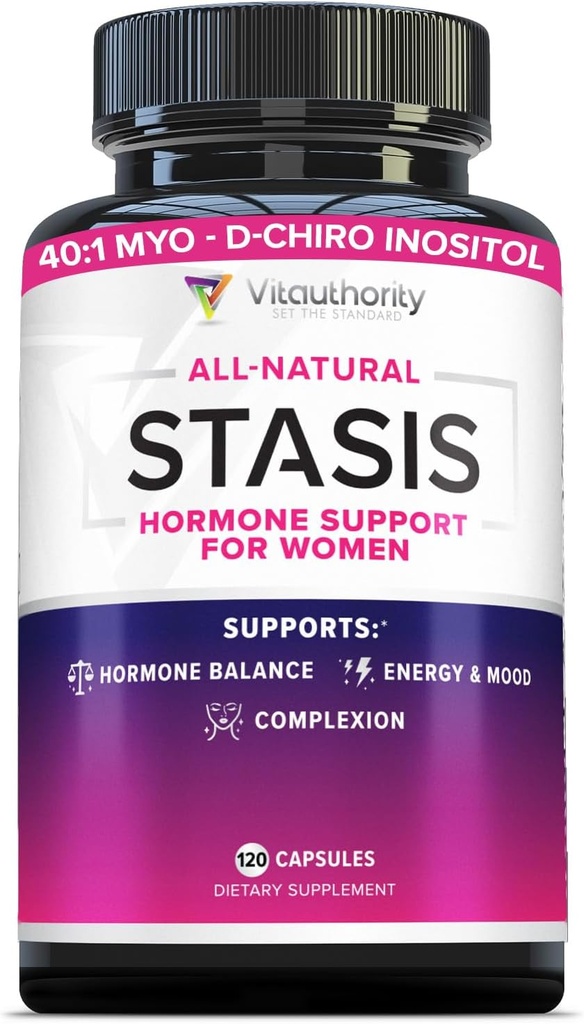 Vitauthority Women's Hormone Balance Supplement - 40:1 Myo-Inositol & D-Chiro Inositol Blend with DIM for Hormone Balance for Women - Women's Health Vitamin for Skin Energy & Cycle Support (1 Month)