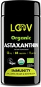LOOV Natural Organic Astaxanthin 12mg – 60-Day Supply – Max Strength Antioxidant – Μάτι, Κοινό, Δέρμα, Ανοσία – από Μικροφύκη – Μη ΓΤΟ, Vegan, Βιώσιμη