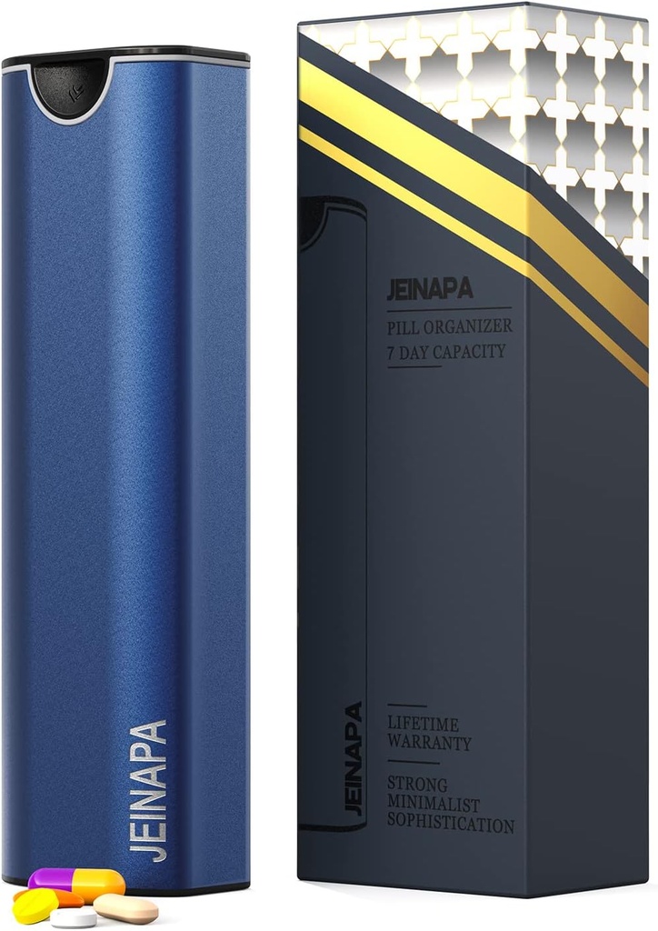 Extra Large Pill Organizer 7 Day, Αλουμινίου Daily Pill Box, Weekly Travel Pill Case, Χαριτωμένος κάτοχος Χάπια για να κρατήσει βιταμίνες, φάρμακα, χάπια, συμπληρώματα
