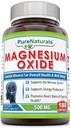 Pure Naturals Magnesium Oxide Supplement | 500 Mg per Serving | 180 Capsules | Non-GMO | Gluten-Free | Made in USA