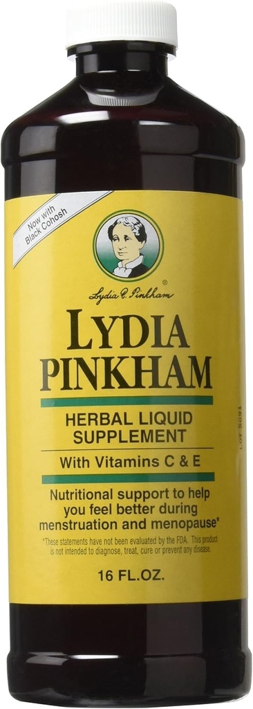 Lydia Pinkham υγρό βοτανικό συμπλήρωμα για εμμηνόρροια και εμμηνόπαυση υποστήριξη, 16 ουγγιά