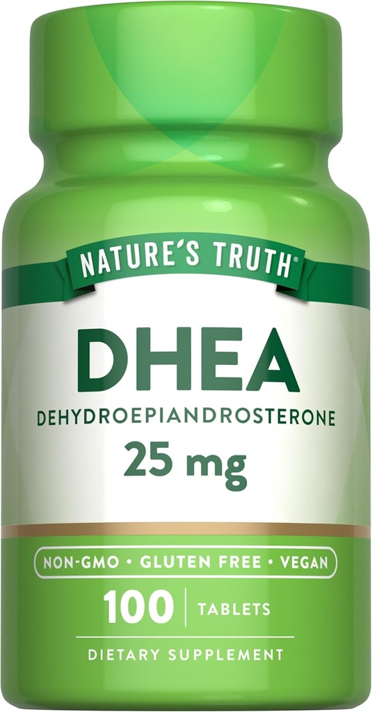 Nature's Truth DHEA 25mg Tablets | 100 Count | Vegan, Non-GMO & Gluten Free Supplement