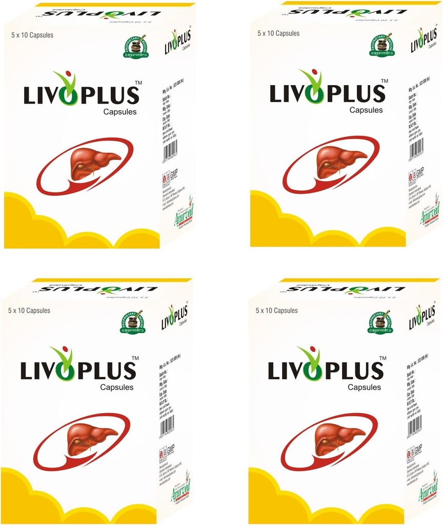 Livoplus Liver Health Supplement, Natural Liver Cleanse, Detox & Repair Pure Herbal Formula for Men and Women - 200 Κάψουλες