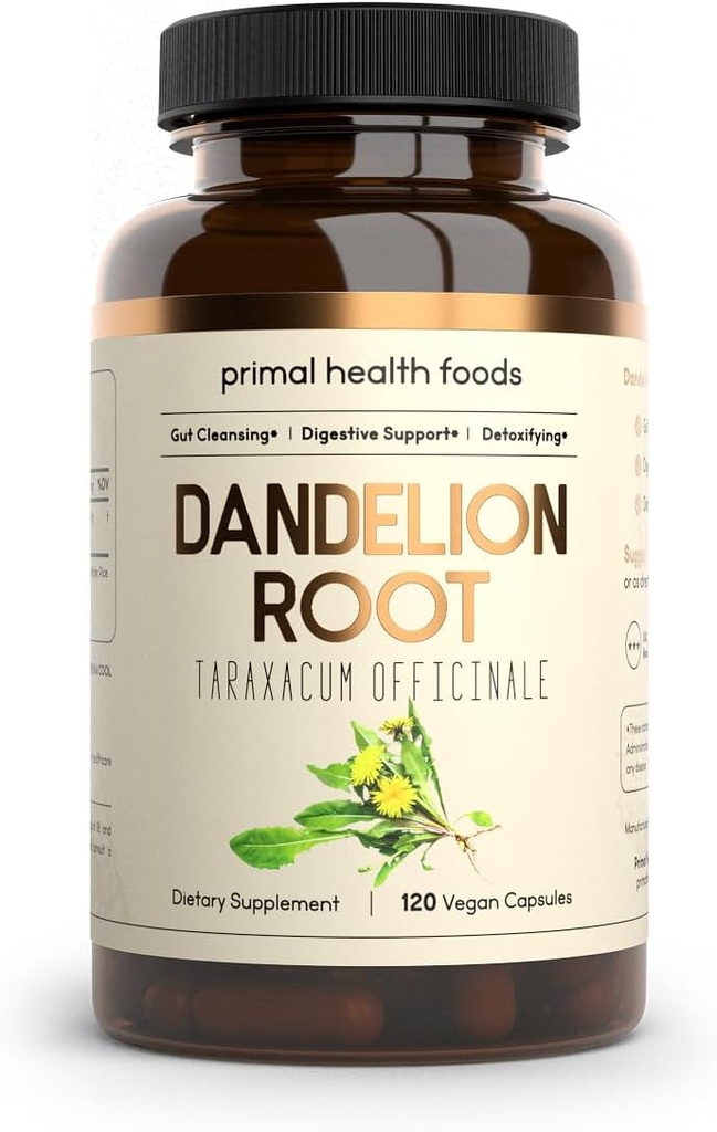 Organic Dandelion Root 1000 mg | Digestive Support, Cleansing and Detox | Vegetarian, Non-GMO