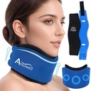 Atsuwell Neck Brace για τον ύπνο, μαλακό Cervical Collar για την υποστήριξη, ρυθμιζόμενο Neck Υποστήριξη Brace με ζεστό κρύο Gel πακέτα επαναχρησιμοποιήσιμα για πίεση γραφείου, Κόπωση, μπλε