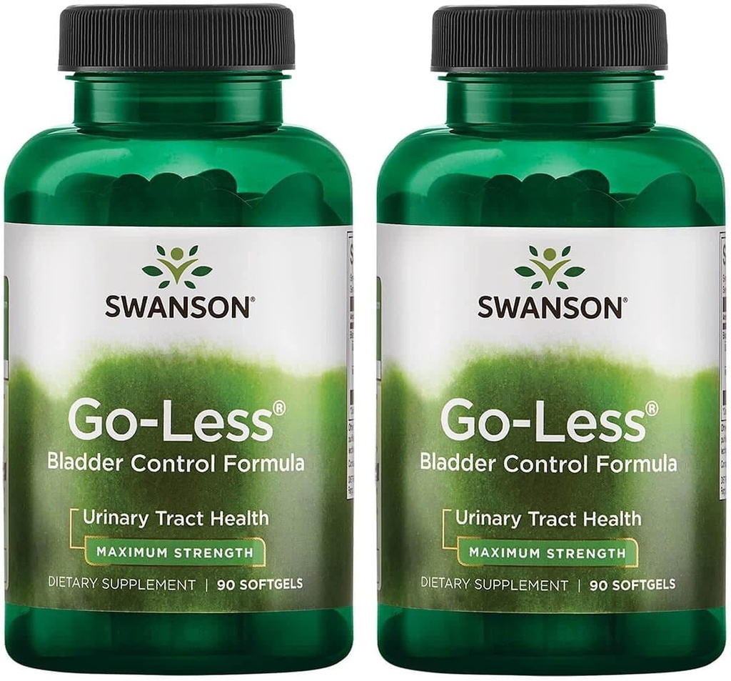Swanson Go-Less Bladder Control Formula - Promotes Urinary Tract Health and Healthy Bladder Support - Natural Supplement for Adults with Pumpkin Seed Extract - (90 Softgels) 2 Pack