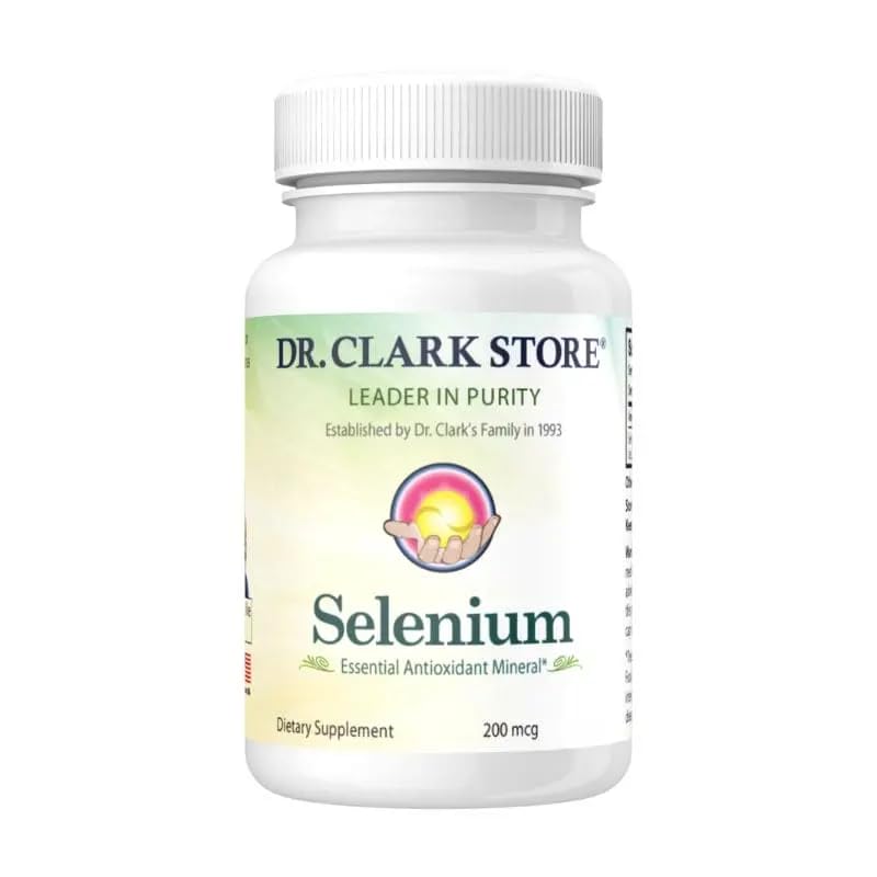 Dr. Clark Selenium συμπλήρωμα 200 McG - Διαιτητικά κάψουλες με ουσιαστικό ορυκτό - Βελτιώνει τη λειτουργία του θυρεοειδούς, ανοσοποιητική υποστήριξη - 100 κάψουλες