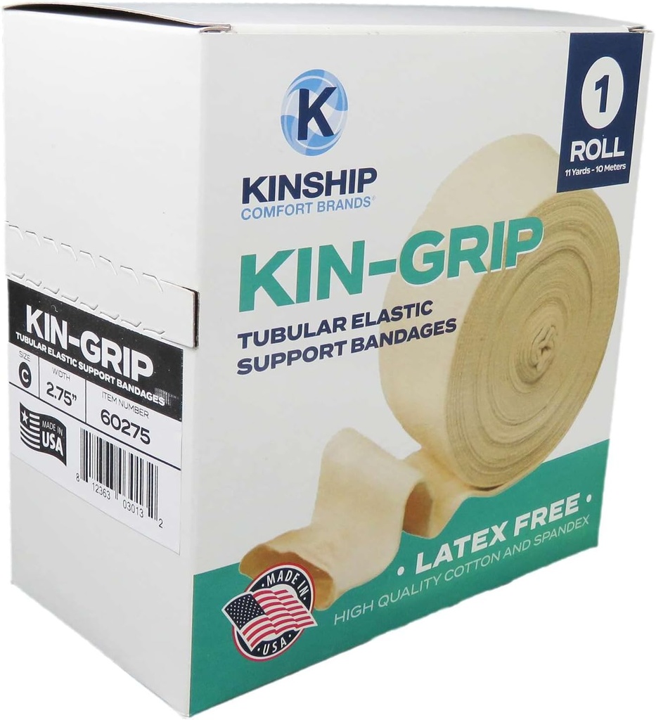KinGrip Tubular Elastic Support Banges by Kinship Comfort Brands Tubular Bandage Προστατεύει εύθραυστο δέρμα Latex-free φροντίδα τραύματος για το έδαμα και λεμφοίδημα Υποστήριξη 