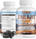 Shilajit Καψάκια Ιμαλαΐων - Καθαρό Βιολογικό Συμπλήρωμα Ιμαλαΐων με Μανιτάρια Blend, Ψευδάργυρος - 2 Μήνες Προμήθεια για Δύναμη, Σταμίνα, Εγκεφαλική & Ανοσολογική Υγεία - Shilajit για Γυναίκες & Άνδρες 120 Count Vegan