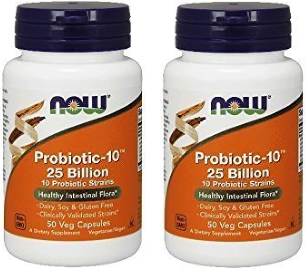 Now Probiotic-10 25 Billion, 50 Count (Pack of 2)