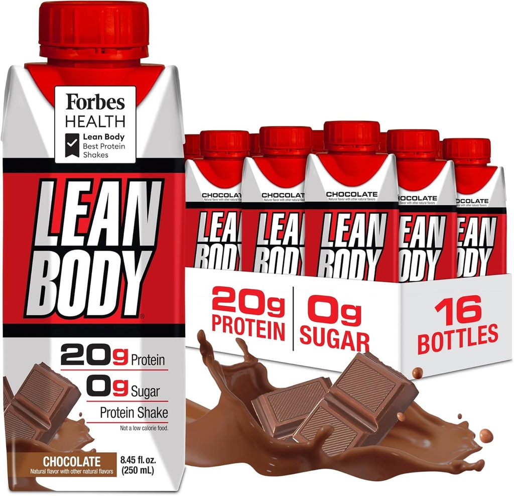 LABRADA NUTRITION - Lean Body ETA Whey Protein Shake, Convenient On-The-Go Meal Replacement Shake for Men & Women, 20 γραμμάρια πρωτεΐνης – Zero Sugar, Λακτόζη & Χωρίς γλουτένη, Σοκολάτα (Pack of 16)