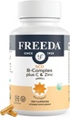 FREEDA Complete B Complex with Vitamin C & Zinc – SCD Legal Vitamin B Complex (B1, B2, B3, B6, B12) – 250 κάψουλες χορτοφαγίας, Κατάλληλο για όλους Συμπεριλαμβανομένων των SCD Diet Followers, Καθημερινή Υποστήριξη Υγείας