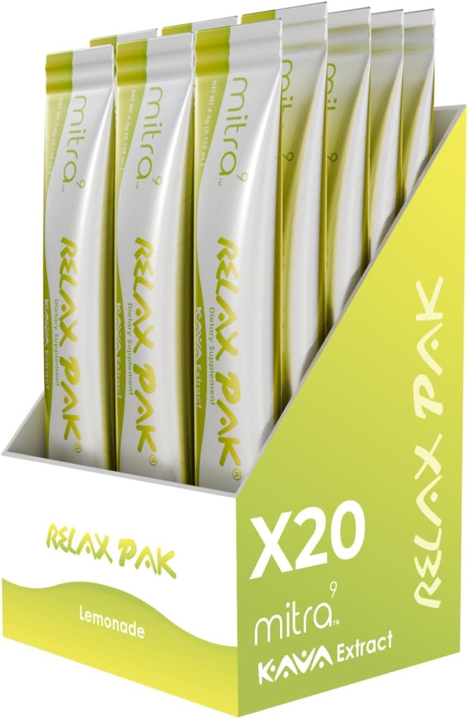 Mitra9 Kava Powder RelaxPak - Lemonade Kava Extract Powder Packets 