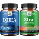 Bundle of Pure DHEA and Pure Zinc Supplement - DHEA Thyroid Support for Women Health Immune Support Bone Health and Mood Support - Zinc Immune System Booster for Mood Boost Heart Health