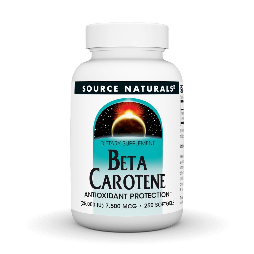 Source Naturals Beta Carotene 25000 eu Antioxidant Protection - Μετατροπή από το σώμα σε βιταμίνη Α - 250 Softgels