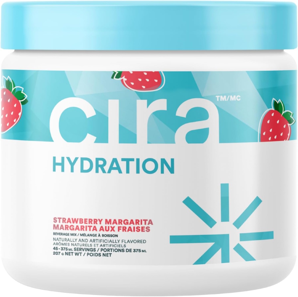 Cira Hydration Powder (45 Servings) - Electrolyte Drink Mix with Himalayan Salt for Dehydration Relief and Recovery - Strawberry Margarita
