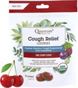 Quantum Health USDA Organic Cough Drops Menthol & Honey Throat Lozenges - Soothing Bing Cherry Flavored Suppressant - Dry Mouth & Sore Throat Relief for Adults & Kids - 18 Count