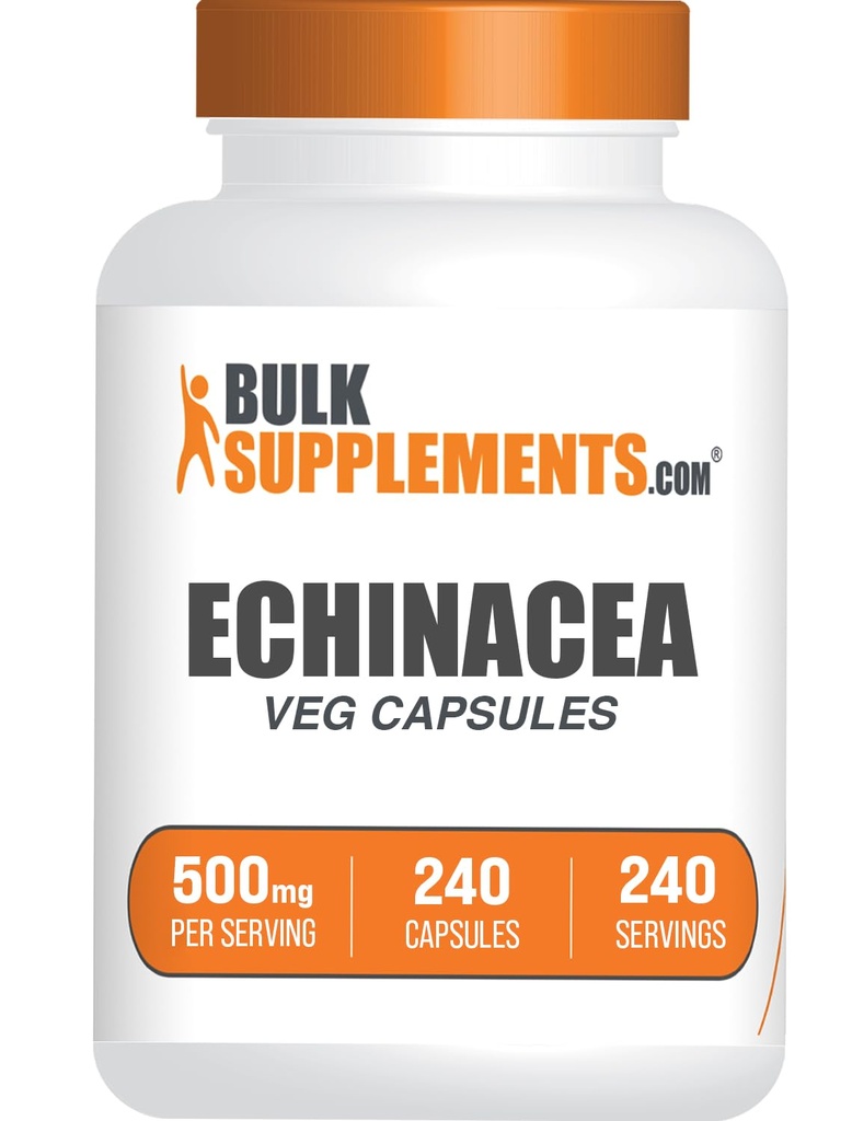 BulkSupplements.com Echinacea Extract Κάψουλες - Echinacea συμπλήρωμα, Echinacea κάψουλες 500mg - Ανοσολογική υποστήριξη, χωρίς γλουτένη, 1 καψάκιο ανά υπηρεσία, 240 κάψουλες (πακέτο του 1)