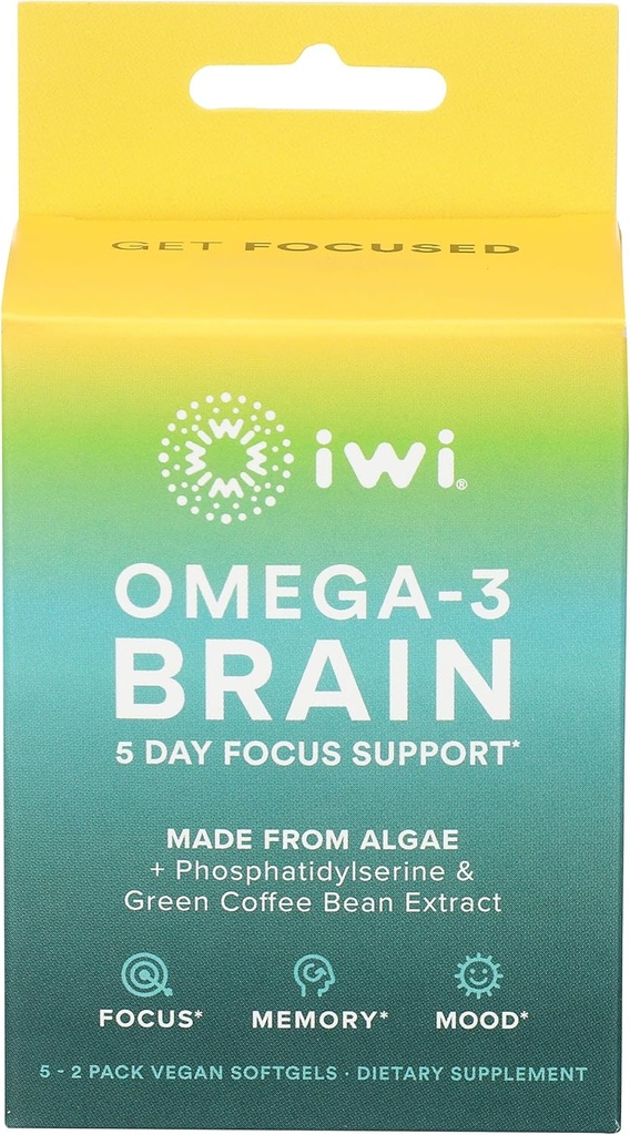Iwi Omega 3 εγκέφαλος 5 ημέρα υποστήριξης εστίασης, 10 Ct