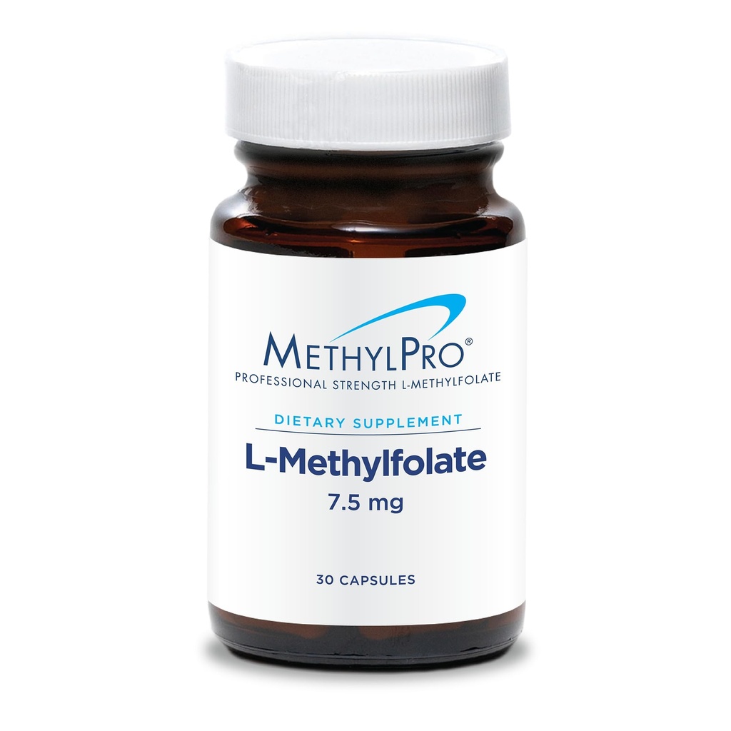 MethylPro L- Methylfolate 7, 5 mg - L Φολικό μεθύλιο, συμπλήρωμα μεθυλοφολικού οξέος για γυναίκες & άνδρες, μεθυλιωμένη βιταμίνη B9 (5- MTHF) για την υγεία του εγκεφάλου, εστίαση, ηρεμία - 30 κάψουλες (Pack of 1)