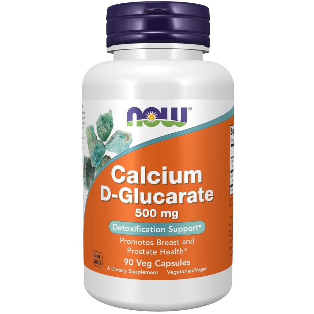 NOW Συμπληρώματα τροφίμων, D-Glucarate ασβεστίου 500 mg, Υποστήριξη αποτοξίνωσης *, 90 κάψουλες Veg