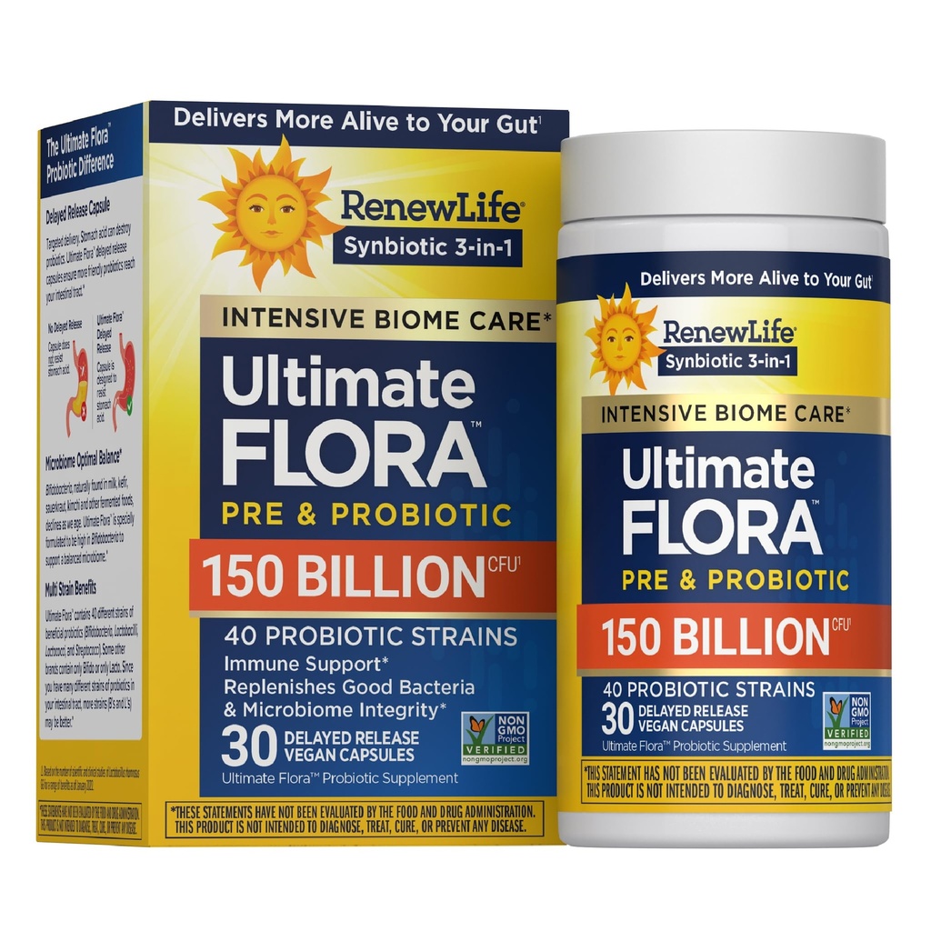 Ανανεώστε τη ζωή Ultimate Flora Adult Ultimate Care Probiotic, 150 Billion, 30 Caps (Package May Vary)