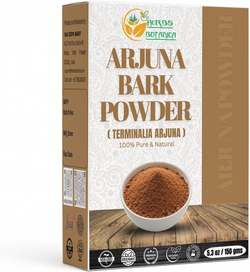 Βότανα Botanica Arjuna Powder 100% Pure Arjuna Bark Powder (Arjun Ki Chaal) για Herbal Tea & Wellness – Finely Ground Tree Bark Powder για DIY Χρήση – 5.3 oz Pack