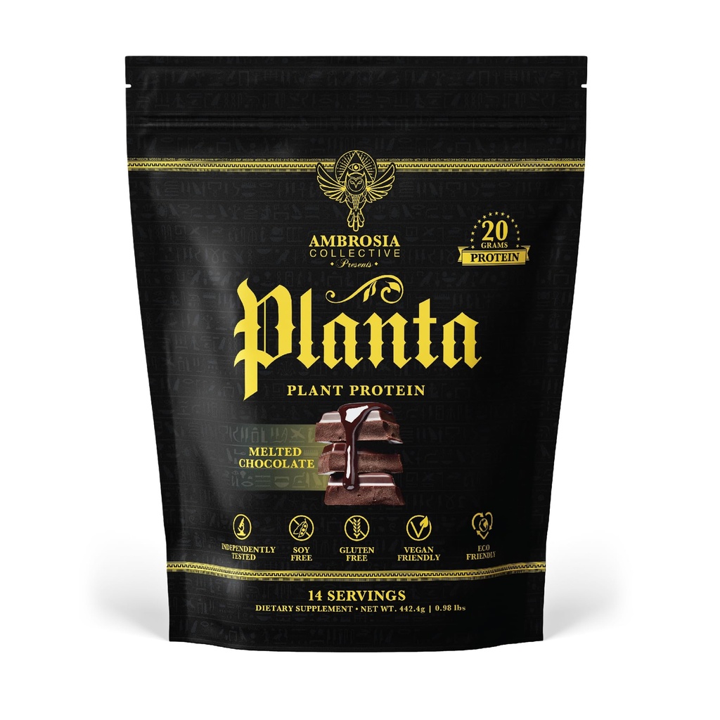 Ambrosia Plant Based Protein Powder 20g | Clean Vegan Pea Protein Powder | Gluten & Dairy Free, Keto Friendly, No Added Sugar | 14 Servings | Melted Chocolate