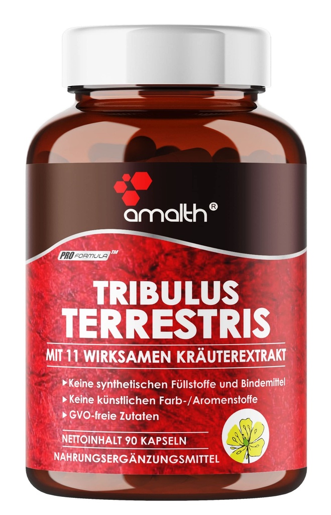 Amalth Tribulus Terrsestris, 20:1 Extract Per Serving, Highest Potency with Ashwagandha, Saw Palmetto, Shilajit 120 Κάψουλες
