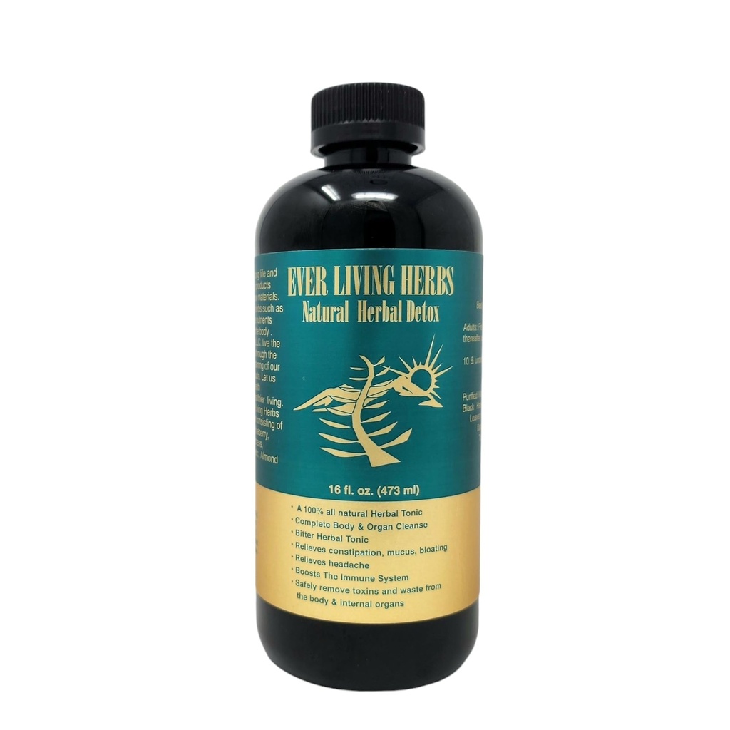 Natural Herbal Detox with Moringa for nutrients and deep Cleansing with Neem, Burdockroot, Dandelion 16 Oz.