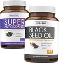 Αντιοξειδωτικά & Μαύρο Έλαιο Σπόρων (1-Month Supply) Super Αντιοξειδωτικό συμπλήρωμα με Acai Berry, Goji Berry, Ρόδι & Trans Resveratrol (120 κάψουλες) & Μαύρο Λάδι Σπέρματος (Non-GMO & Vegan) 60 κάψουλες