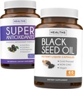 Αντιοξειδωτικά & Μαύρο Έλαιο Σπόρων (1-Month Supply) Super Αντιοξειδωτικό συμπλήρωμα με Acai Berry, Goji Berry, Ρόδι & Trans Resveratrol (120 κάψουλες) & Μαύρο Λάδι Σπέρματος (Non-GMO & Vegan) 60 κάψουλες