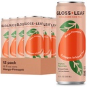Gloss Leaf Collagen Iced Tea (Zero-Sugar, Mango-Pineapple): Αναζωογονημένο μαύρο τσάι με πρωτεΐνες κολλαγόνου και βιταμίνη C, ομορφιά & κατά της γήρανσης, 12 Fl Oz, 12 Pack