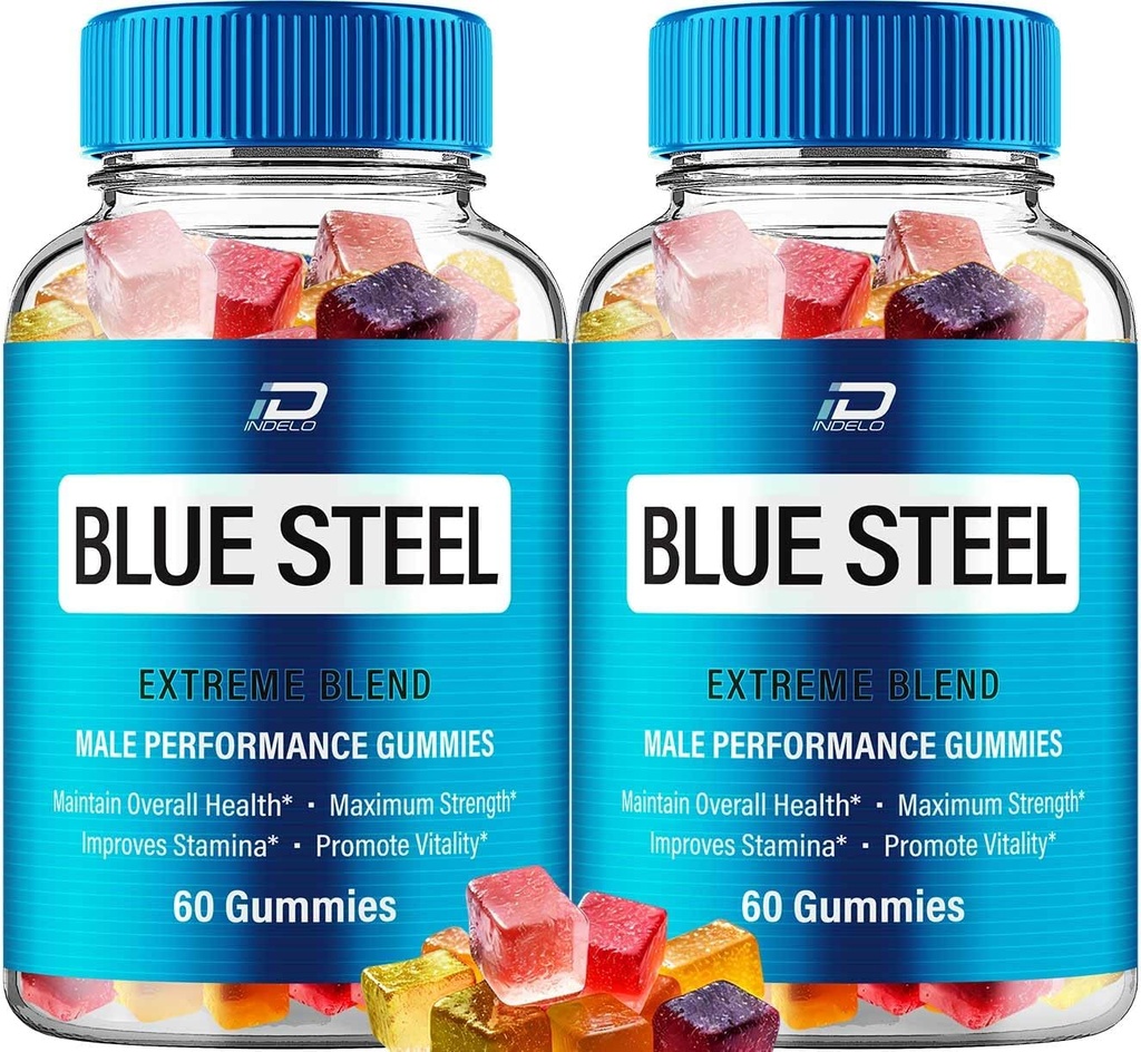 Blue Steel Gummies - BlueSteel Hemp Gummies, Steel Blue Official Formula Hemp Gummies - Natural Hemp Oil Advanced Formulation, Blue Steel Hemp Gummies Reviews (2 Pack - 120 Gummies)