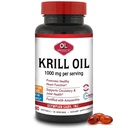 Olympian Labs Antarctic Krill Oil, 1000mg Caps with Astaxanthin, Omega-3, EPA, DHA, Immune, Joint & Brain support, 60 Softgels