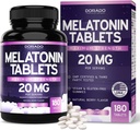 Μελατονίνη 20mg δισκία για ενήλικες (180 Count) - Γρήγορη διάλυση με 20mg μελατονίνης ανά δισκίο - Υψηλή ισχύς, χωρίς γλουτένη, μη GMO, Vegan - Μικτή γεύση μούρου - Μαζική προμήθεια - USA Made
