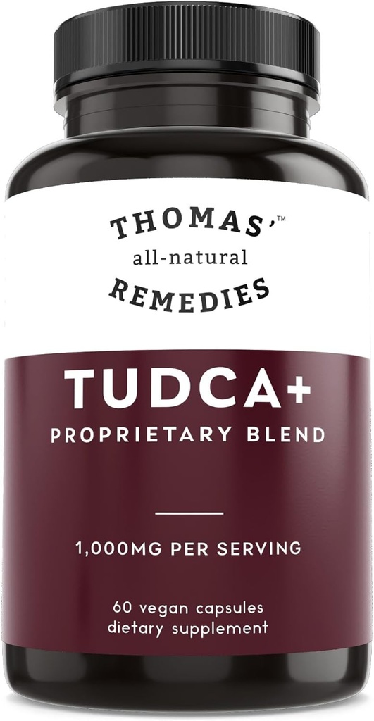 Thomas' all-natural Remedies Tudca 500mg (1000mg ανά υπηρεσία), 60 κάψουλες- Ταουρσοδεοξυχολικό οξύ, συμπλήρωμα υποστήριξης ήπατος- Vegan, μη ΓΤΟ, χωρίς κάψουλες πλήρωσης