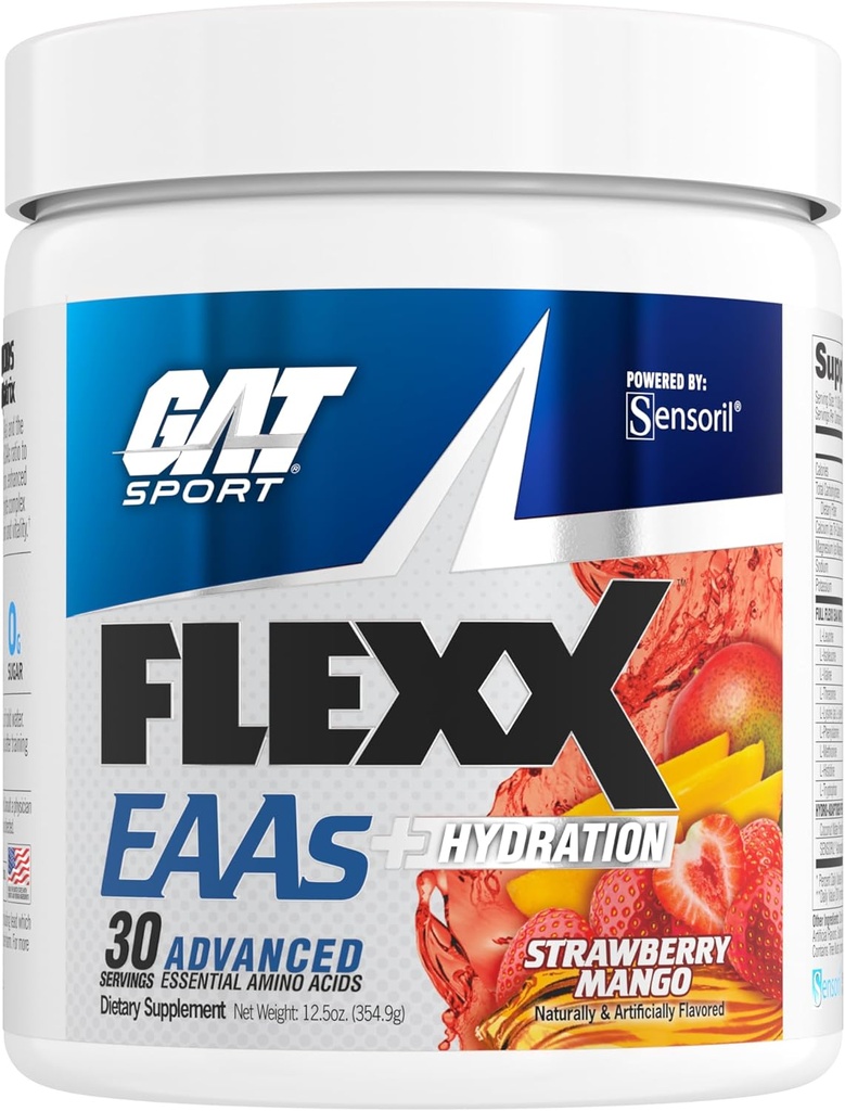 GAT SPORT Flexx EAAs + Ενυδάτωση, Advanced Essential Amino Acids, 30 σέρβις (Strawberry Mango)