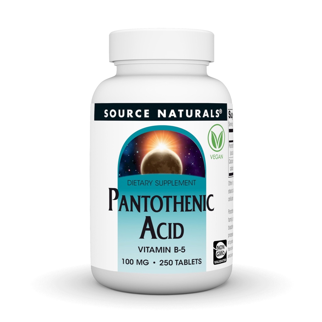Source Naturals Pantothenic Acid, Vitamin B-5, Dietary Supplement - 100 mg - 250 Tablets