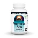 Source Naturals Παντοθενικό οξύ 100 mg Βιταμίνη Β-5 Συμπλήρωμα διατροφής - 250 δισκία