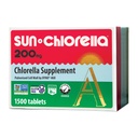 Sun Chlorella 200 mg Green Algae Superfood Supplement - Pulverized Cell Wall - Chlorophyl, CGF, Active B12, Iron, Protein - Non-GMO - 1500 Tabletισκία