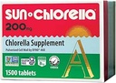 Sun Chlorella 200 mg Green Algae Superfood Supplement - Pulverized Cell Wall - Chlorophyll, CGF, Active B12, Iron, Protein - Non-GMO - 1500 Tablets