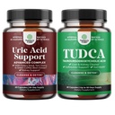 Bundle of Herbal Uric Acid Cleanse and Detox and Advanced TUDCA συμπλήρωμα υποστήριξης ήπατος - Essential Daily Kidney Cleanse and Uric Acid Support - για την υποστήριξη ήπατος και νεφρών της χοληδόχου κύστης